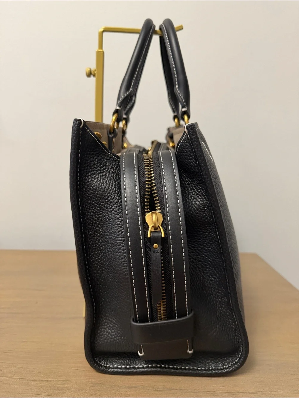 Quince Italian Leather Medium Convertible Satchel in Black